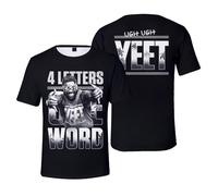 Jey USO Four Letters One Word T-Shirt Crewneck Short Sleeve Sport Gym Tee Women Men Outdoor Streetwear Tops (Black,XXL)