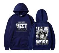 Jey Uso Four Letters One Word Yeet Merch Hoodies Cosplay Women Men Streetwear Long Sleeve Sweatshirts (Navy,4XL)