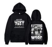 Jey Uso Four Letters One Word Yeet Merch Hoodies Cosplay Women Men Streetwear Long Sleeve Sweatshirts (Black,XXS)