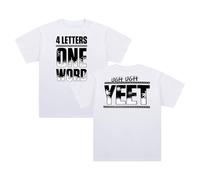 Jey USO Four Letters One Word Yeet T-Shirt Crewneck Short Sleeve Cotton Tee Women Men Streetwear Tops (White,XXS)