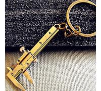JEYANG Portable Mini Vernier Caliper Keyring Alloy Calipers Gauge Slide Ruler Pendant Keychain Professional Precision Gauging Tool for Length Diameter Measuring,Antique Copper