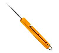 JEYANG Portable Titanium Toothpicks Pocket Toothpick with Key Ring Food Fruit Picks Metal Toothpick Holder for Outdoor Camping Picnic and Home,Gold