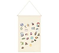 JEYANG Wall Hanging Brooch Jewelry Storage Case Canvas Display Stand Enamel Pin Display Banner Holder Earrings Necklace Lapel Pin Flag Frame Collection Organizer,Beige M