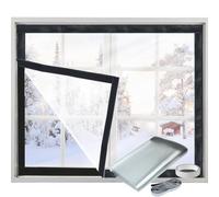 Jeyeou Window Insulation for Winter,Window Plastic Winterizing 47*63In/120*160cm Kit Thicken Clear Winter Film Cover with Hook and Loop Strip Windproof Warm, 9292