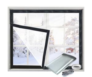 Jeyeou Window Insulation for Winter,Window Plastic Winterizing 47*63In/120*160cm Kit Thicken Clear Winter Film Cover with Hook and Loop Strip Windproof Warm, 9292