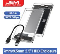 JEYI 2.5'' Tool-Free External HDD Enclosure - USB 3.0 to SATA III, Transparent Cooling, Compatible with 7mm/9.5mm SATA HDD/SSD Micro b to USB A