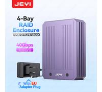 JEYI 4-Bay M.2 NVMe SSD Enclosure Compatible with Thunderbolt 4/3 & USB4 40Gbps,RAID 0/1/5/10 Support,Ultra-Fast Docking Station with US plug