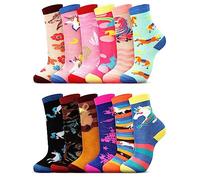 Jeyiour 12 Pair Horse Socks for Women Horse Riding Socks Novelty Horse Socks Gifts Valentine Gift for Women Men Horse Riding Lovers Equestrian Derby Party Favor, Multicolored, One Size