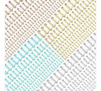 Jeyiour 120 Pcs Twin Loop Cinch Wire Binding Spines Double Loop Wire Binding Rings Combs 7/16 1/2 9/16 5/8 3/4 Diameter Spiral Binding Coils for Teacher Student Notebook Making, 4 Colors