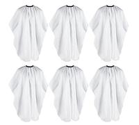 Jeyiour 6 Pieces White Barber Cape Professional Hair Cutting Salon Cape with Adjustable Snaps for Haircuts Coloring Adults Women Men Shampoo, 55 x 47 Inches, White, about 55 x 47 inches/ 140 x 120 cm