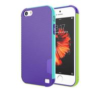 Jeylly for iPhone 5/5S/SE 2016 Case, [3 Color] Slim Hybrid Impact Rugged Soft TPU & Hard PC Bumper Shockproof Protective Anti-slip Case Cover Shell for iPhone 5/5s/SE - Purple