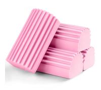 Jeymei 4-Pack Damp Clean Duster Sponge, Sponge Cleaning Brush, Duster for Cleaning Blinds, Glass, Baseboards, Vents, Railings, Mirrors, Window Track Grooves and Faucets Non-Scratch Sponges Pink