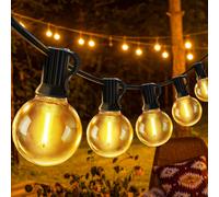 JEYMORKEY Festoon String Outdoor Garden Lights: 30M 100ft G40 Outside Electric Light Mains Powered Shatterproof LED Bulb Waterproof Lighting for