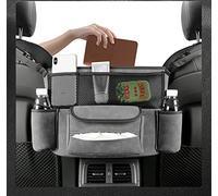 JEYODA Car Handbag Holder Between Seats Suede Large Capacity Car Purse Holder Automotive Consoles & Organizers for Document Phone Storage (1925-style 2 grey)