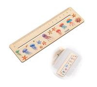 JEYORZY 1 x Reading Aid Children 1 Class Reading Aid 2025 School Child Personalised Wooden Bookmark Reading Ruler for First Day of School Children Gift Idea School Cone Filling (Jellyfish)