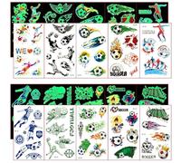 JEYORZY 10 Sheets Light Tattoos Children's Football Tattoo Children's Football Gifts Boys School Cone Filling School Child Gift School Boy Cool Things for Boys (B)