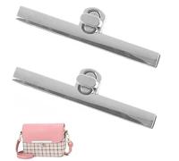JEYORZY 2 Pcs Bag Clasps, Metal Bag Clasps, for Bags Padlocks Buckle, Crochet Lock Bag, DIY Bag Accessories, Rotating Locks Suitable for Wallets, Bags