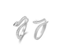 JEYORZY 2 Pcs Snake Ring Stainless Steel Adjustable Finger Ring Wrap Snake Ring Stacking Ring Punk Snake Animal Jewelry Ring Women Adjustable for Women
