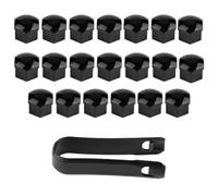 JEYORZY 20 x 17 mm Wheel Bolt Covers, Universal Wheel Bolt Covers, Wheel Nut Covers, Car Wheel Caps, Hex Wheel Nut Covers with 1 Removal Tools, Black