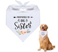 JEYORZY Dog Bandana Dog White Wedding Pet Flower Triangle Pet Dog Scarf Accessories Promoted To Be Big Sister,Perfect For Photo Keepsake Or Make Your Dog An Integral Part Of The Ceremony