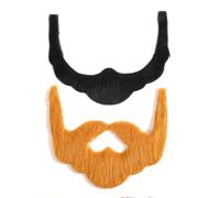 JEYORZY Pack of 2 Fake Beards, Halloween Beard, Santa Beard, Party Beard, Party Beard, Funny Moustaches, Halloween Funny Accessories, False Costume Whisker for Christmas Party