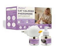 Jeyssui Cat Calming Pheromone Diffuser Kit, Stress Relief for Cats, Plug-in Diffuser with 2 Refills