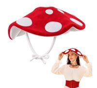 Jeyytyy Mushroom Hat Red White Spores Mushroom Hat Carnival Fancy Dress | Mushroom cap, nature forest cottagecore accessories, for women, men, teens Halloween, carnival fancy dress, masquerade