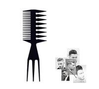 Jezioro Men's Hair Comb, Wide Tooth & Fine Tooth, Black Plastic, Unisex, Male, 1 Count