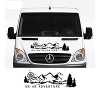 JEZOE 1pc Car Hood Stickers Bonnet Stripes Camper Van Graphics Vinyl Decals,For Mercedes Benz Sprinter Exterior Decor Accessories