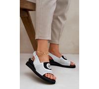 Jezzi Eco Leather Wedge Sandals With Velcro Strap Comfort