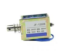JF-1250B Model DC 12V/ 24V 360mA Solenoid Electromagnet Push Pull Type Open Frame 10mm 60N 1Pcs(DC12V)