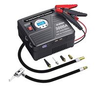 JF.EGWO 3000Amp Car Jump Starter with Air Compressor, 12V Safe Auto Battery Booster (up to 10L+ Gas and 10L+ Diesel), 150 PSI Air Pump Compressor Tyre Inflator, Built-in 2 USB Ports and 2 LED Lights