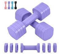 JF HOME BLESS 4-in-1 Adjustable Dumbbells Set, 2-5lbs Pair, 1s Quick-Lock Hand Weights, Compact Home Gym Dumbbell Set for Women Men, Free Weights for Strength Training, Pilates, Home Workouts (Purple)