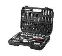 JF HOME BLISS 108-Piece Professional Socket Set 1/4" & 1/2" Drive SAE & Metric 72-Tooth Quick Release Ratchet Wrench & S2 Steel Bits CR-V Mechanics Tool Kit for Car Repair Home DIY Workshop