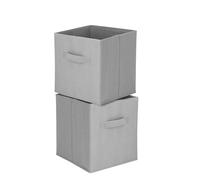 JF HOME BLISS 2 Pcs Cube Storage Box Collapsible Organizer Bin 27x27x28cm Cubes Fabric Storage Bins with Handles Open-Top Toys Box for Closet Shelves Drawer Bedroom (Gery)