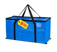 JF HOME BLISS 6 Pack 90L Moving Bags, Heavy Duty Storage Boxes, Waterproof Packing Bags with Reinforced Handles, Large Zipper Bags for Clothes Storage, Moving, Travelling, Camping (6 Pack)