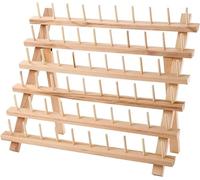 JF HOME BLISS 60 Spool Wooden Thread Rack - Foldable & Wall-Mountable Thread Holder Organizer for Sewing, Embroidery, Quilting - Sturdy Beech Wood with Hanging Hooks