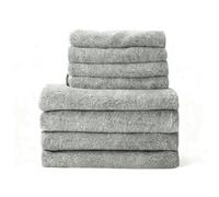JF HOME BLISS 8 Piece Cotton Towels Quick Dry Highly Absorbent 4 Bath Towels and 4 Hand Towels (Grey)