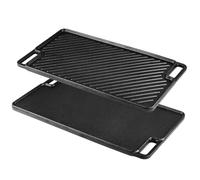 JF HOME BLISS Cast Iron Double-Sided Griddle Grill Pan 46x26cm BBQ Griddle for Gas Electric & Induction Hobs BBQ Camping & Garden Use - Includes Free Seasoning Guide