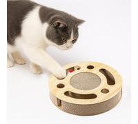 JF HOME BLISS Cat Scratching Board with 2 Bell Balls High Density Corrugated for Indoor Cats (Round)