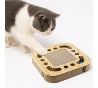 JF HOME BLISS Cat Scratching Board with 2 Bell Balls High Density Corrugated for Indoor Cats (Square)