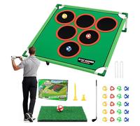 JF HOME BLISS Golf Game Play Set - Sticky Golf Pong Set for Indoor & Outdoor, Golf Chipping & Putting Practice with Putting Mat, Carrying Bag, 6 Removable Targets - Toy Sports Equipment