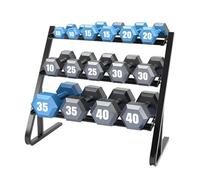 JF HOME BLISS Heavy Duty 3 Tier Adjustable Dumbbell Rack 1100LBS Weight Capacity Dumbbell Storage Stand Holder Free Weights Organizer for Home Gym with Non-Slip Floor Protection