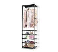 JF HOME BLISS Heavy Duty Clothes Rack with Shelves 5-Tier Freestanding Garment Organizer 177cm Tall Wardrobe with Shoe Storage Metal Frame Clothing Rail for Bedroom Hallway & Entryway