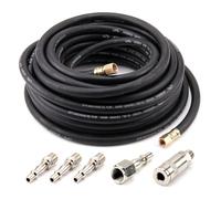 JF HOME BLISS Hybrid Air Hose 15m 9.5mm Air Compressor Hose Soft Rubber Flexible Quick Coupling Kit Light Weight Anti-Kink for Heavy Duty Lightweight Flexible at All Weather Use