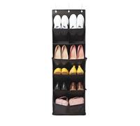 JF HOME BLISS Over The Door Shoe Organizer 11-Pocket Hanging Storage Rack with Reinforced Fiber Tubes Space-Saving Solution for Shoes Boots Toys Accessories in Closet Dorm Bedroom (Black 1PC)