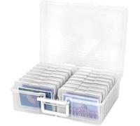 JF HOME BLISS Photo Storage Box 4" x 6" - 16 Inner Craft Storage Photo Cases Clear Plastic Organizer for Pictures Crafts and Seeds