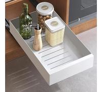 JF HOME BLISS Pull-Out Cabinet Organizer - Heavy Duty Kitchen Storage Drawer (25x43x9cm) - Slide Out Cupboard Organizer for Pantry/Living Room - Space Saving Home Organization Solution (white)