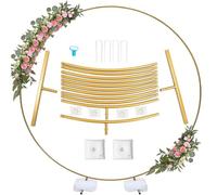 JF HOME BLISS Round Metal Balloon Arch Stand - 2M/6.5ft Durable Iron Wedding Arch with Water-Filled Base, Detachable & Reusable Party Backdrop for Outdoor/Indoor Decor