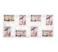 JF HOME BLISS Wall Mounted Collage Photo Frame for 8 Pictures (70x33cm) - Multi Opening Picture Frame for 6x4 Photos - Metal & Plastic Rectangular Frame - Home Decor Gift (White)